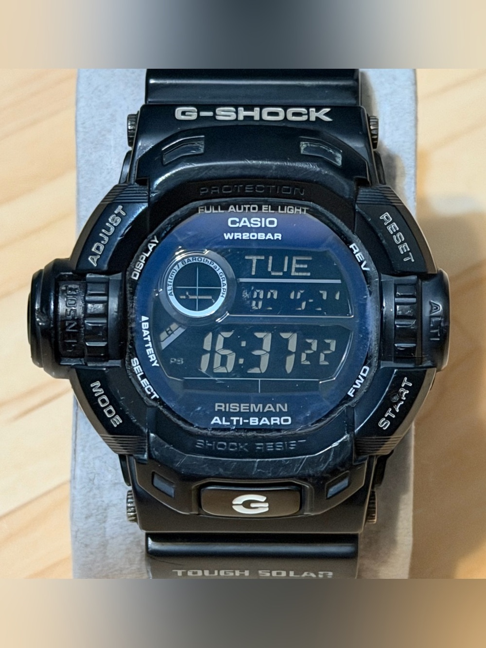 Casio G-Shock GW-9200BWJ-1 Garish Black Riseman Solar Atomic Digital Watch READ